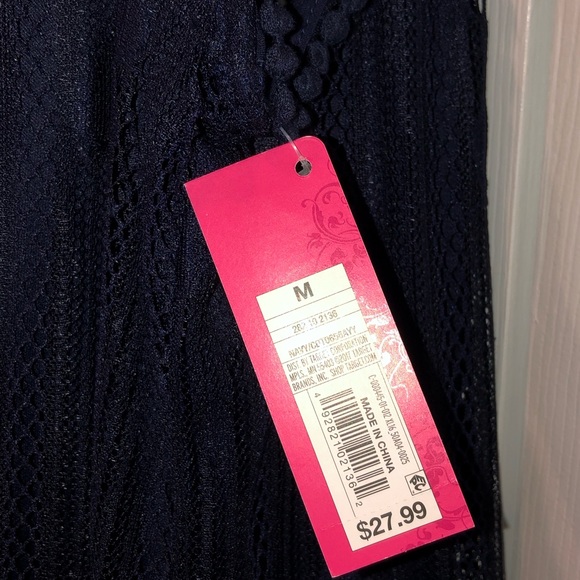 NWT XHILARATION Navy Lace Dress - Picture 4 of 5